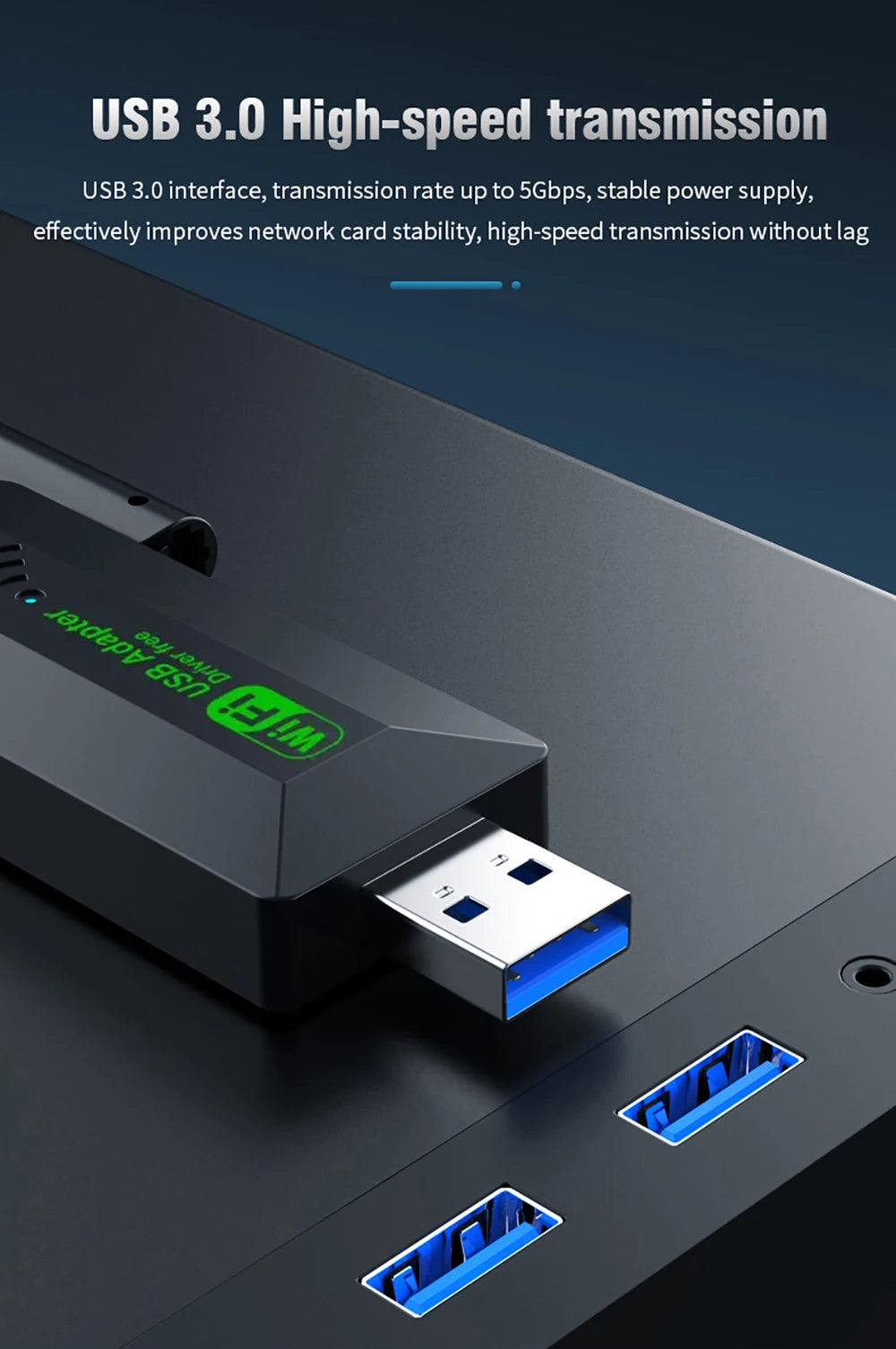 Adaptador WiFi 6 USB 1200Mbps Doble Banda | Dual Band WiFi 6 USB Adapter