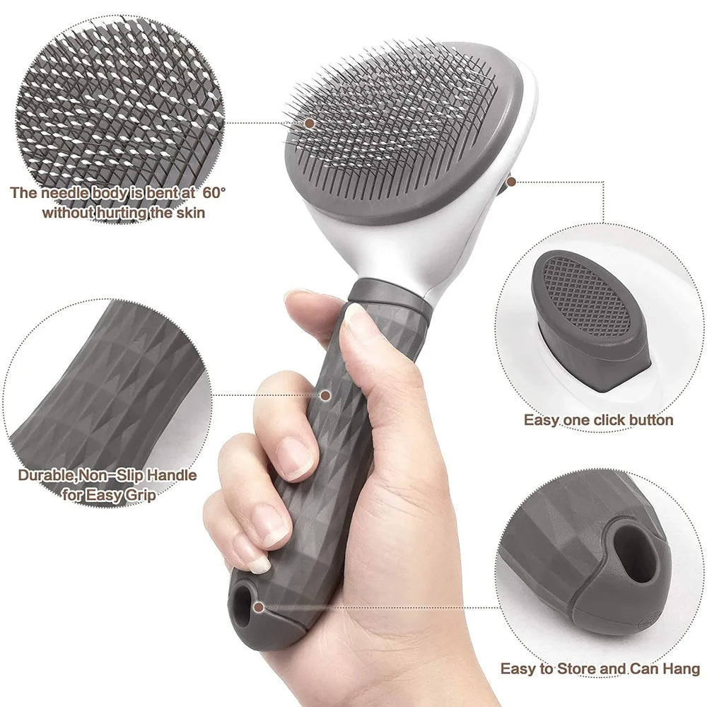 Cepillo Autolimpiante y Desenredante para Mascotas | Self-Cleaning Pet Brush