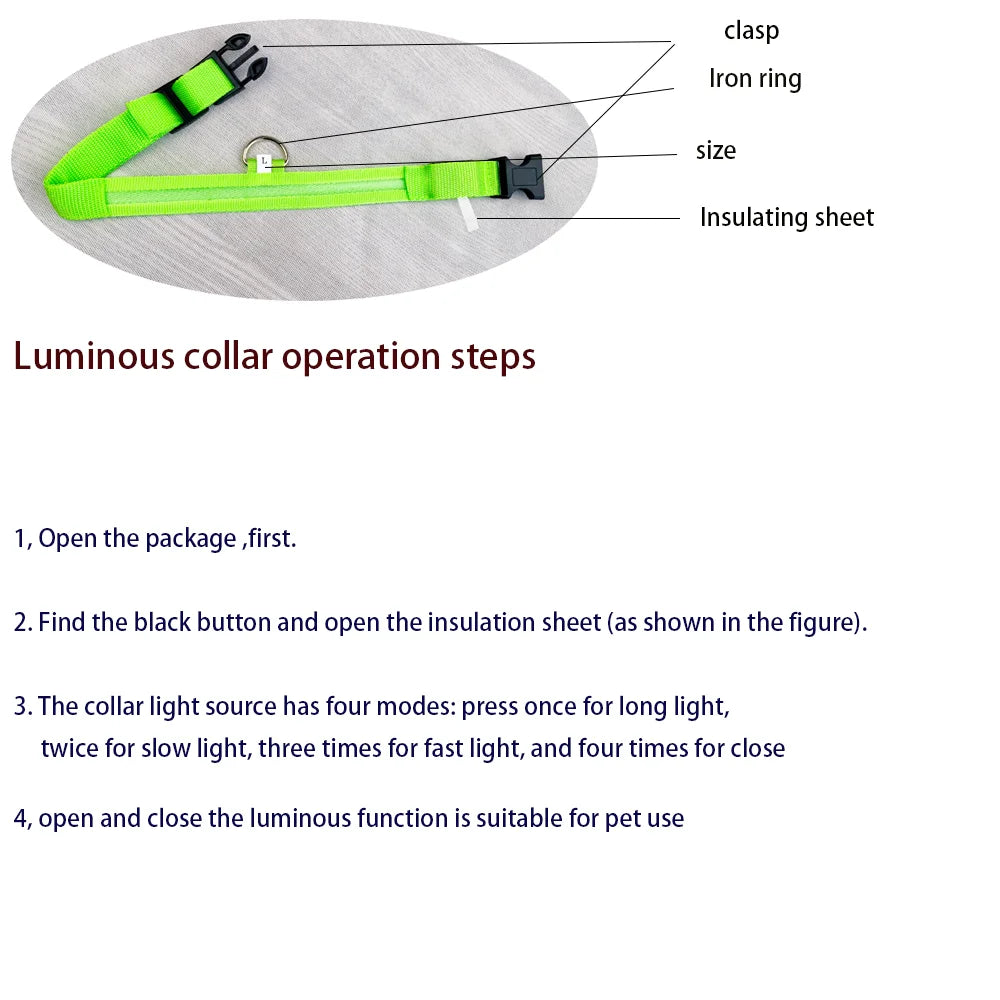 Collar LED Luminoso para Perros | Luminous LED Dog Collar