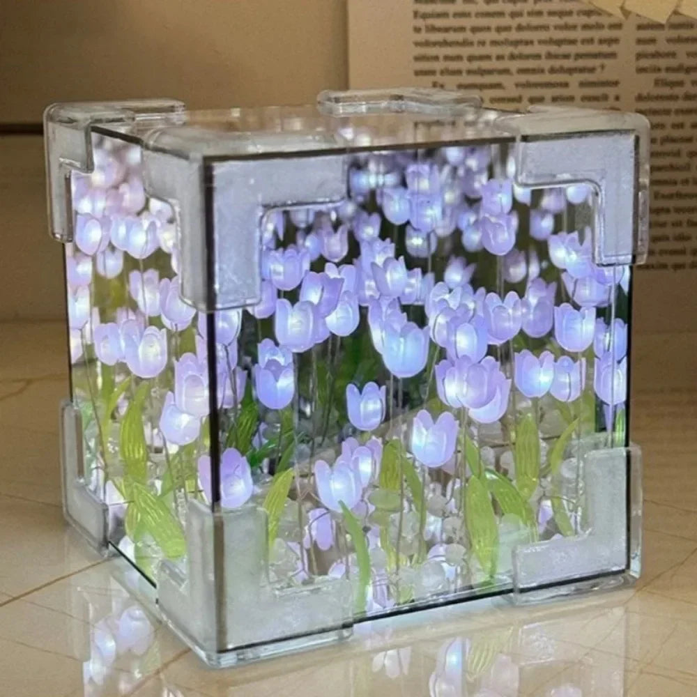 Lámpara Nocturna Tulipán con Efecto Espejo | Tulip Mirror Effect Night Light