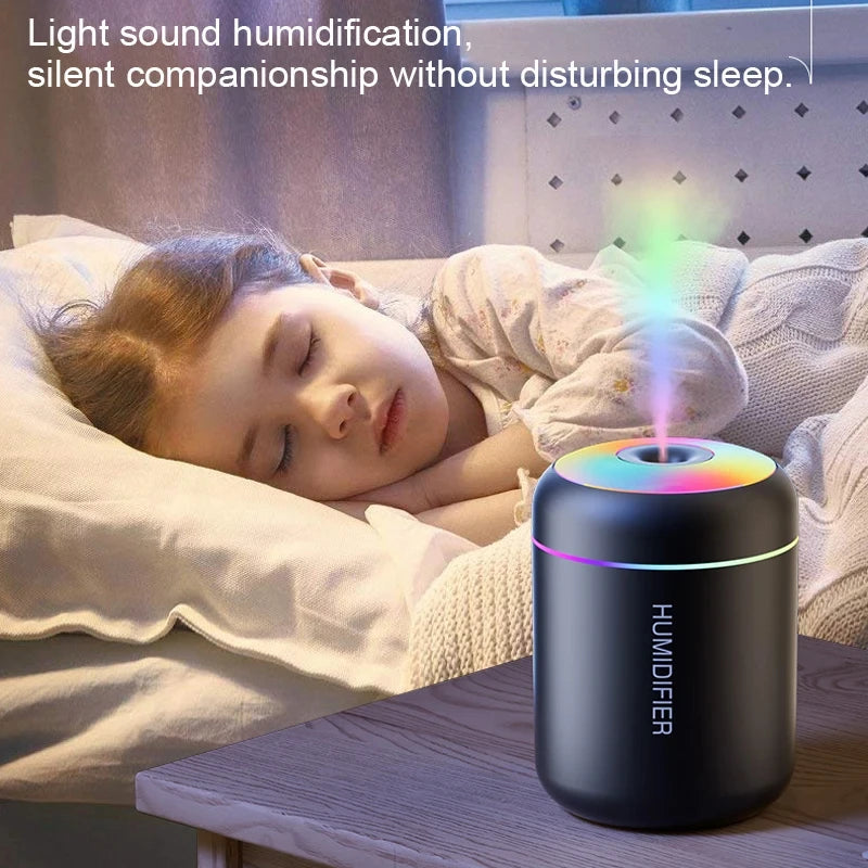 Mini Humidificador USB con Difusor de Aromas y Luz LED | USB Mini Humidifier with Aroma Diffuser & LED Light