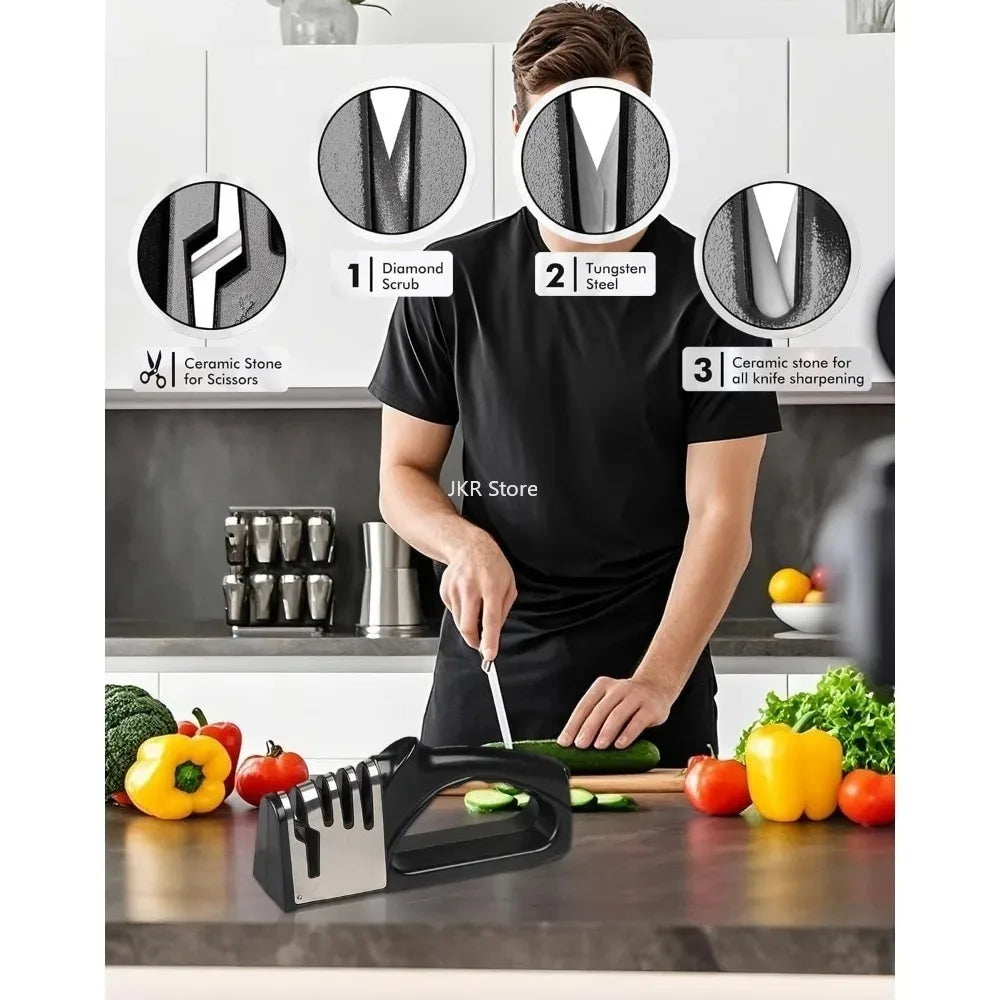 Afilador de Cuchillos Portátil 4 en 1 | Portable 4-in-1 Knife Sharpener