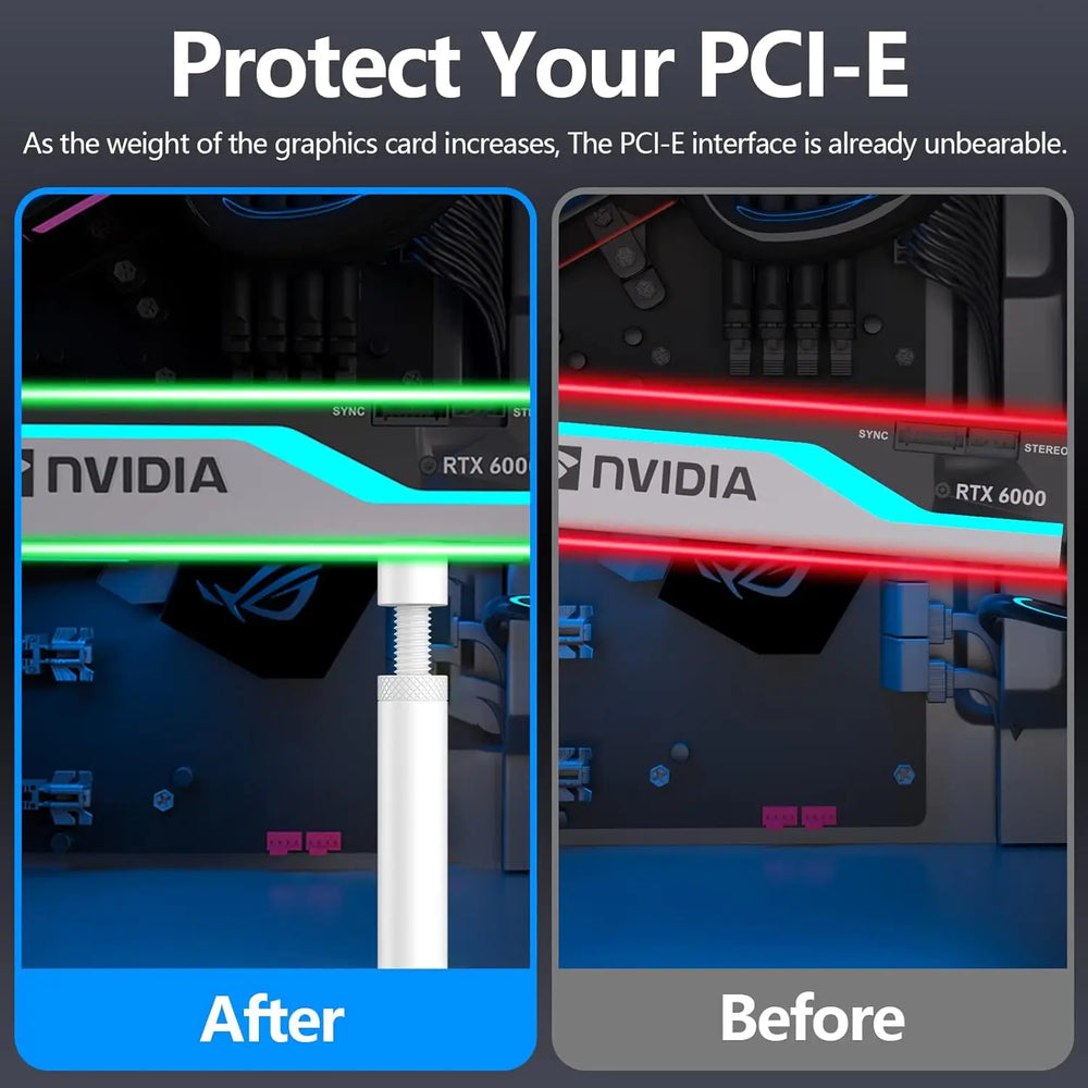 Soporte de Aluminio Anti-Caída para Tarjeta Gráfica | GPU Anti-Sag Aluminum Bracket