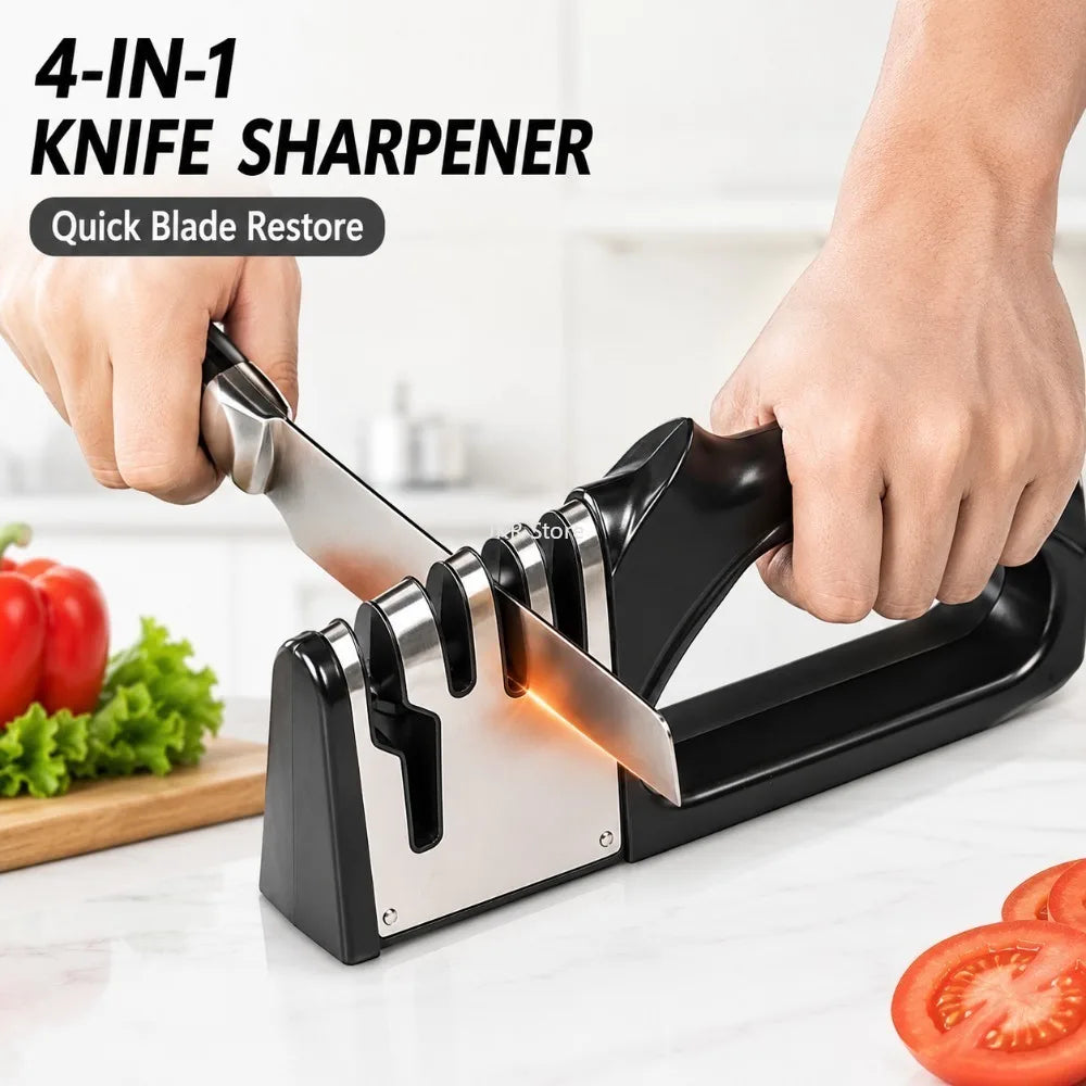 Afilador de Cuchillos Portátil 4 en 1 | Portable 4-in-1 Knife Sharpener