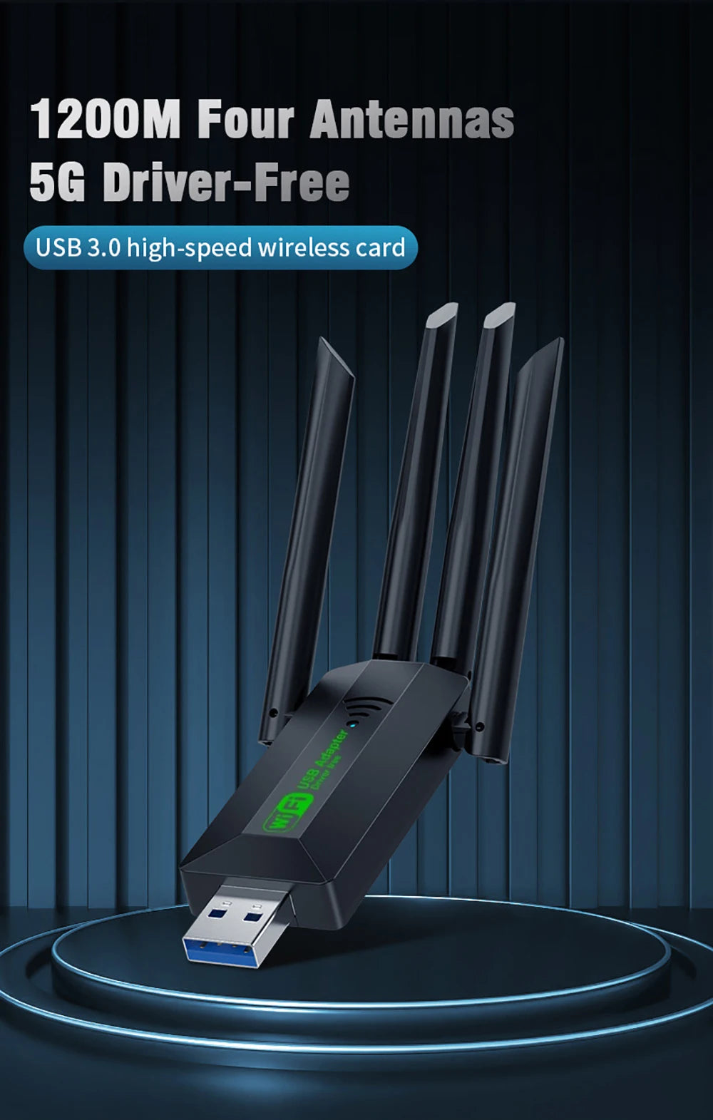 Adaptador WiFi 6 USB 1200Mbps Doble Banda | Dual Band WiFi 6 USB Adapter