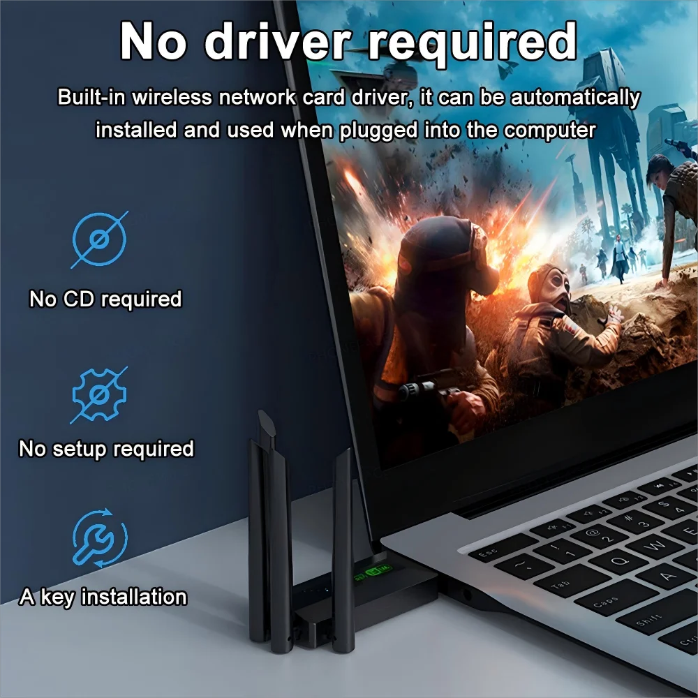 Adaptador WiFi 6 USB 1200Mbps Doble Banda | Dual Band WiFi 6 USB Adapter