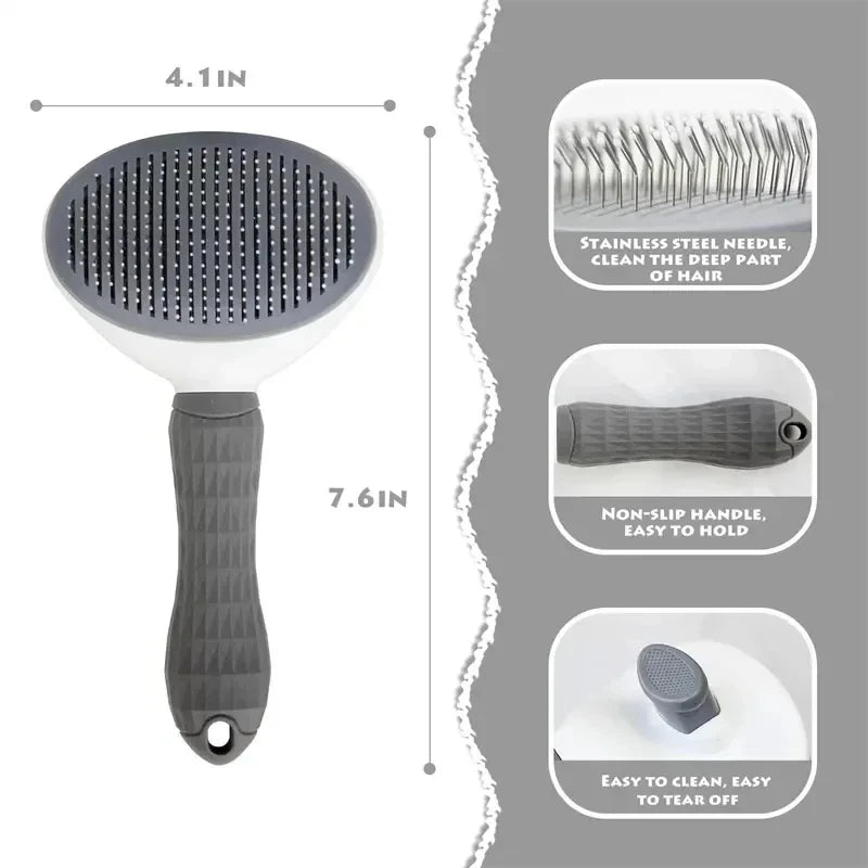 Cepillo Autolimpiante y Desenredante para Mascotas | Self-Cleaning Pet Brush