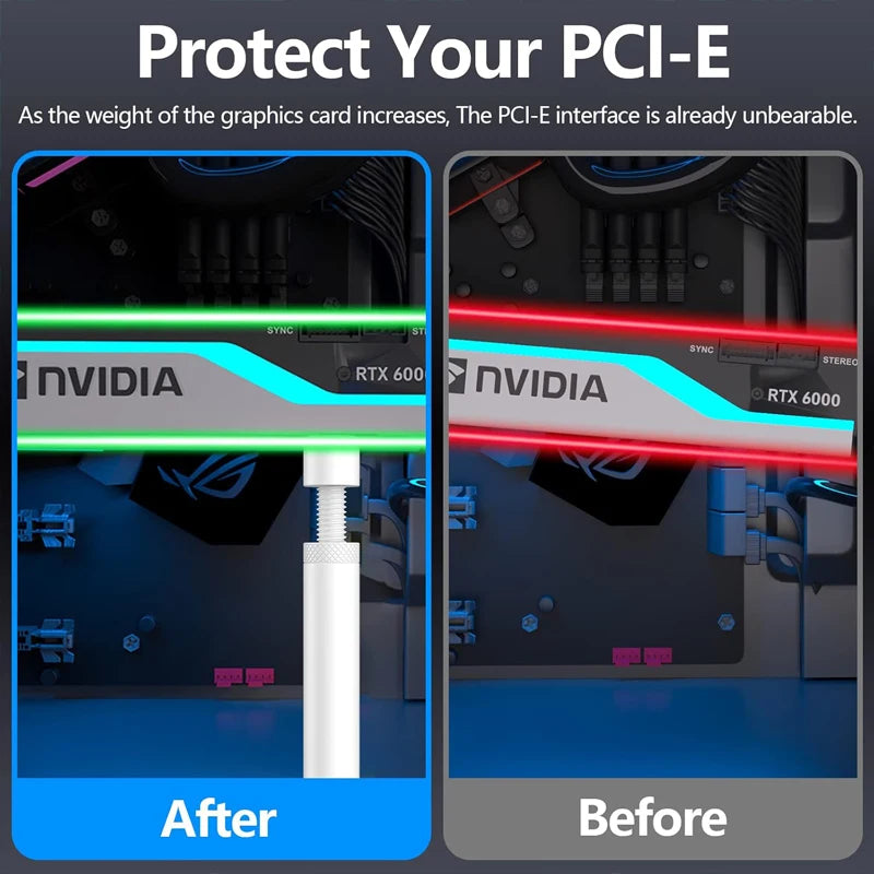 Soporte de Aluminio Anti-Caída para Tarjeta Gráfica | GPU Anti-Sag Aluminum Bracket