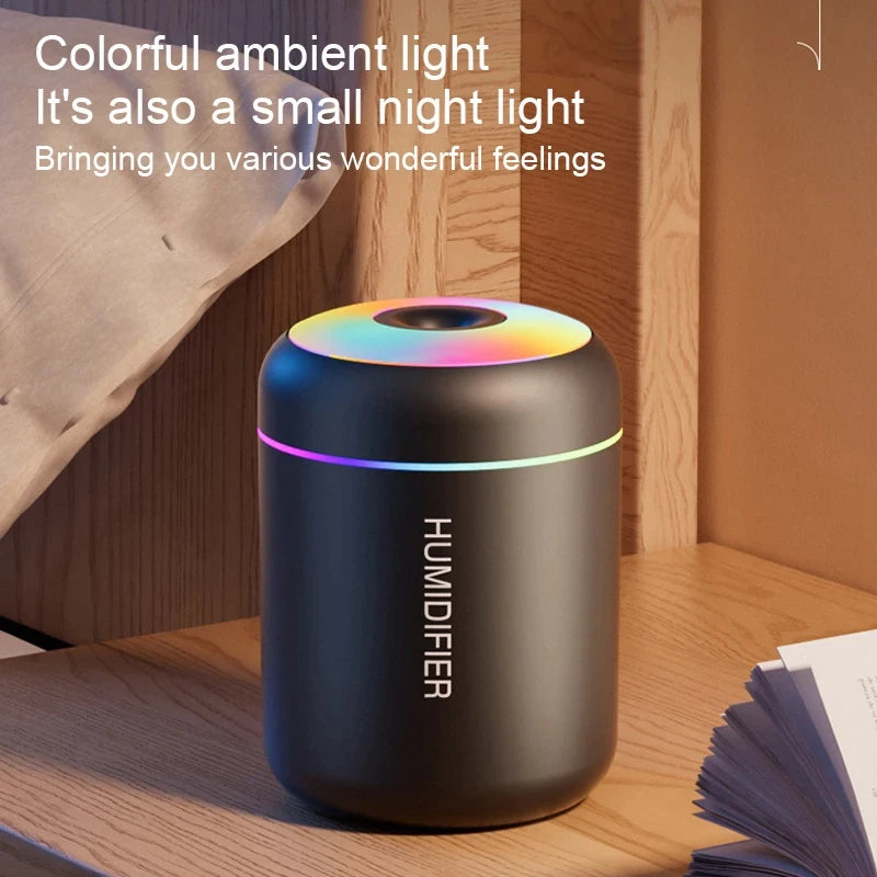 Mini Humidificador USB con Difusor de Aromas y Luz LED | USB Mini Humidifier with Aroma Diffuser & LED Light