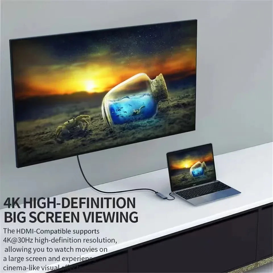 Hub USB-C 8 en 1 Multipuerto para PC, Mac y Móvil | 8-in-1 USB-C Multiport Hub for PC, Mac & Mobile