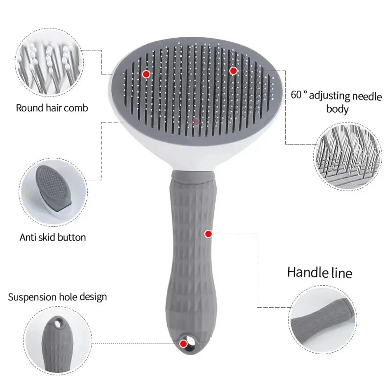 Cepillo Autolimpiante y Desenredante para Mascotas | Self-Cleaning Pet Brush